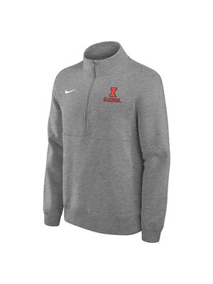 Image of ILLINOIS BLOCK I ½ ZIP SWEATSHIRT -  darkheather
